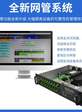 23dB CATV有线电视1550nm EDFA光放大器 16口输出黑色
