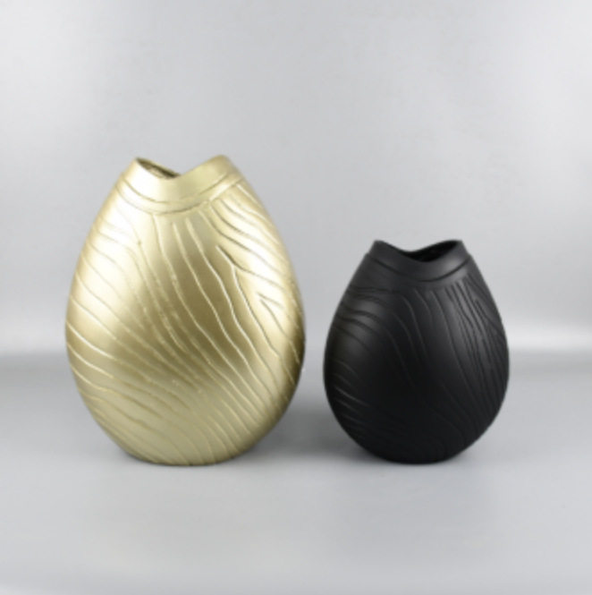 现代简约创意树脂纹理花器花插花瓶工艺品摆件软装饰品桌面客厅