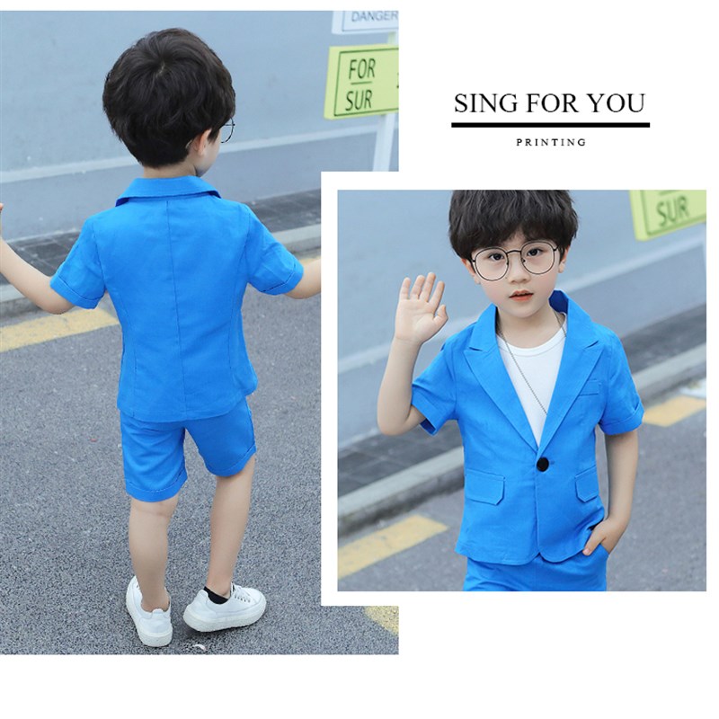 夏季儿童西服套装2020新款宝宝夏装薄款男童P小西装花童礼服演出
