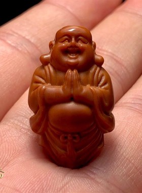 橄榄核单籽雕刻弥勒吊坠挂件财y神观音恶僧核雕手串配饰文玩手把