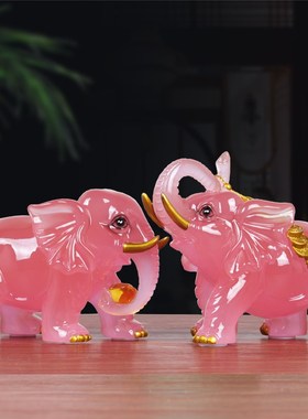 招财大象摆件一j对聚财象乔迁新居礼品客厅电视柜酒柜装饰工艺品