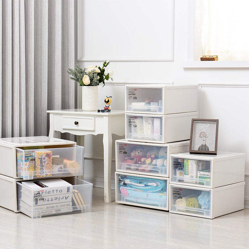 抽屉式收纳e箱组合式抽屉柜收纳柜子储物箱衣柜收纳盒特大号3个