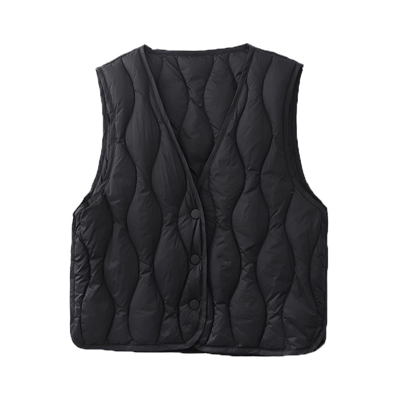 时尚菱格羽绒棉马甲外q套女秋冬短款内搭保暖无袖坎肩打底马夹上