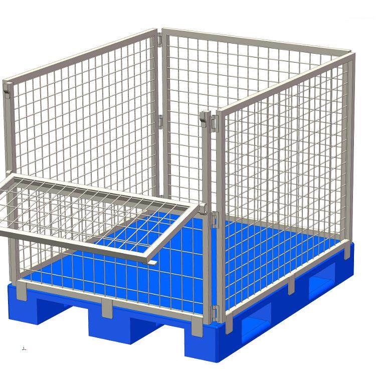 带门拆卸式托盘围栏销售仓储笼厂家供应不堆叠带门折叠式卡板箱,五金/工具,护栏/隔离栏,淘宝优惠券,粉丝福利购,淘宝优惠卷