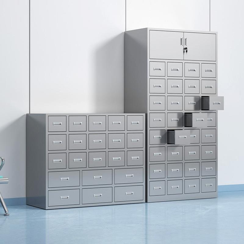 加厚中药柜不锈钢调剂台中药橱经济型多斗零件柜中医草药柜配药柜