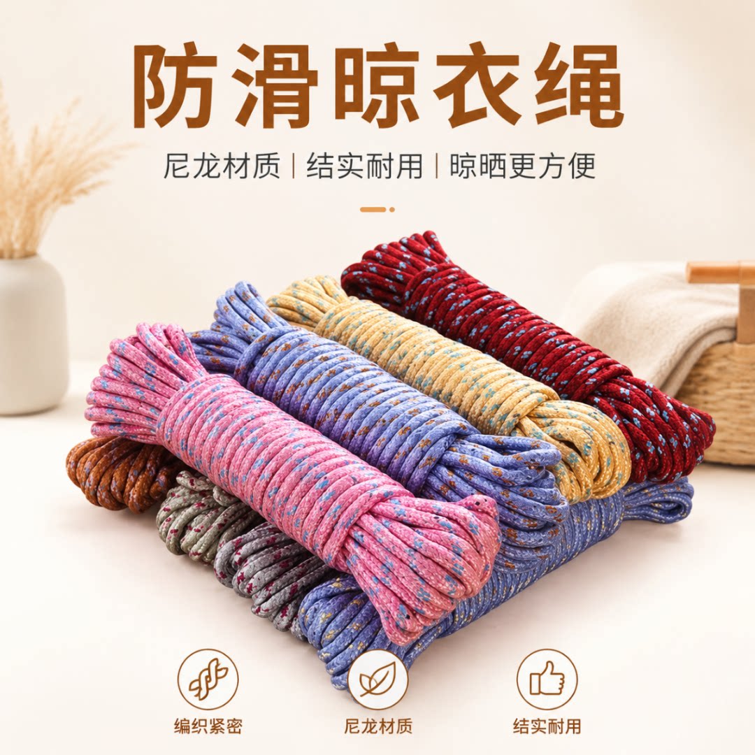 防风防滑便携家用户外晾晒绳