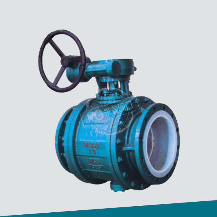 WCB衬氟法兰球阀固定式Q347F46-16C带手动机构全衬F46四氟