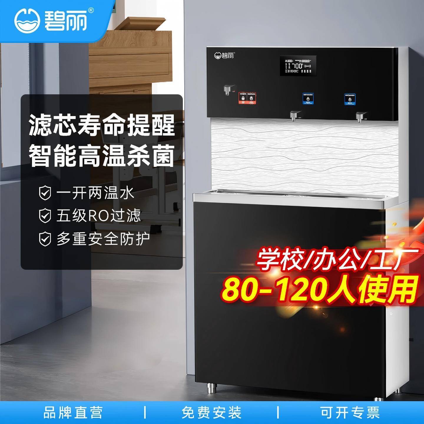 碧丽商用净水器饮水机公室位工厂大流量立式反渗透学校直饮机