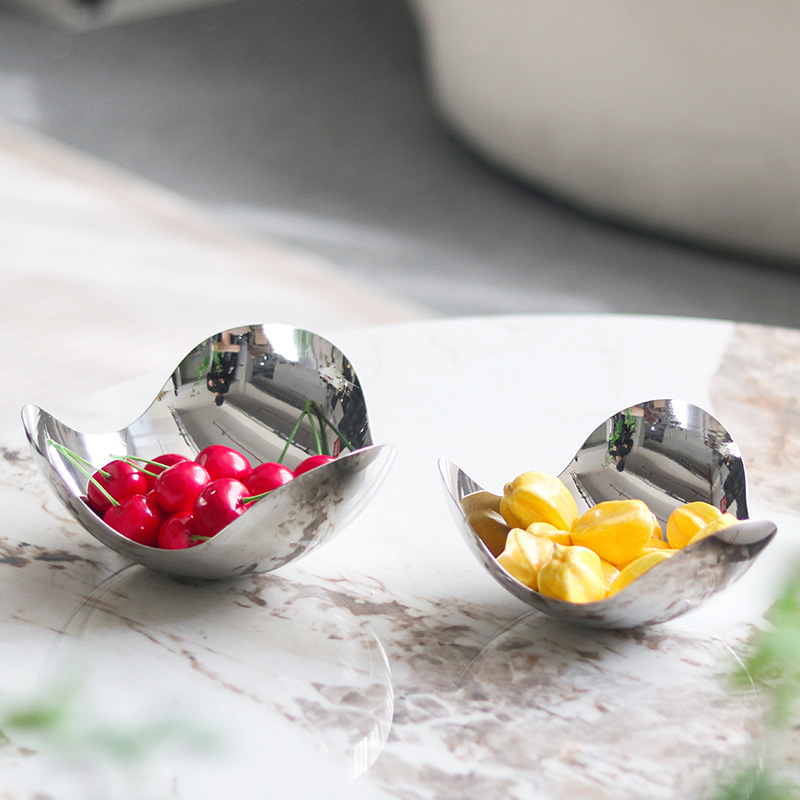 北欧不锈钢金属果篮轻奢水果盘摆件酒店售楼处样板房餐厅装饰果盘