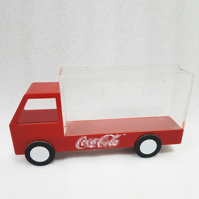 亚创意桌牌克力货车模型资料架亚克力资料盒迷你货柜车资料台卡