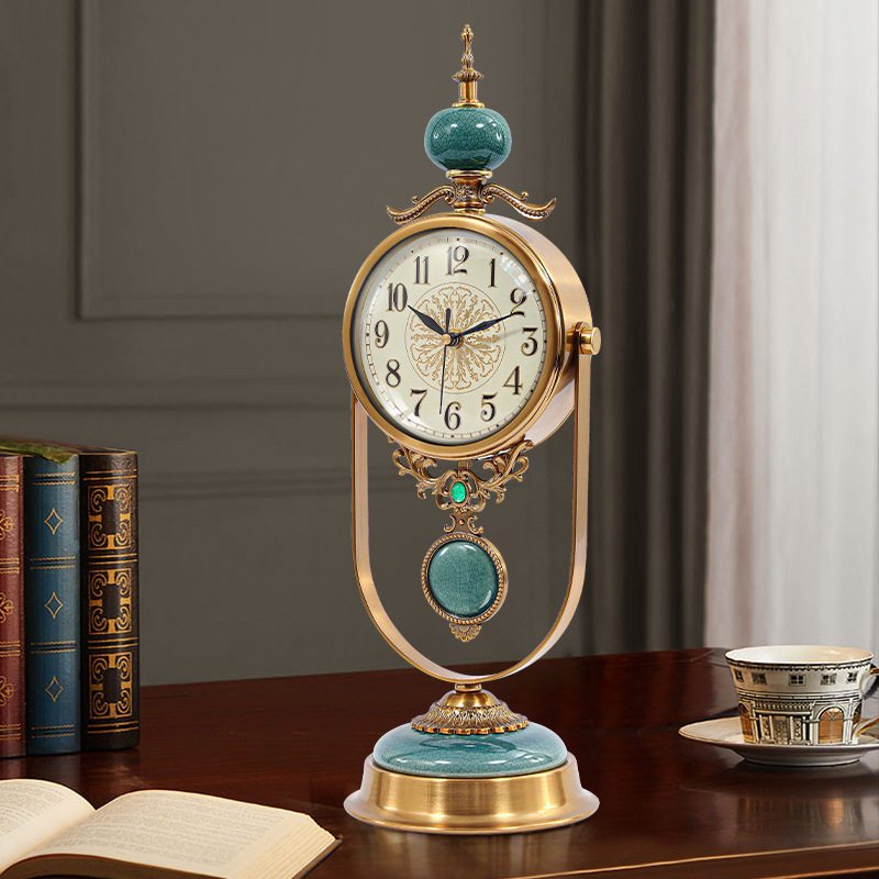 创意欧式座钟摆件客厅轻奢摇摆台钟摆件美式钟表摆放台式时钟桌面,收纳整理,其他收纳,淘宝优惠券,粉丝福利购,淘宝优惠卷