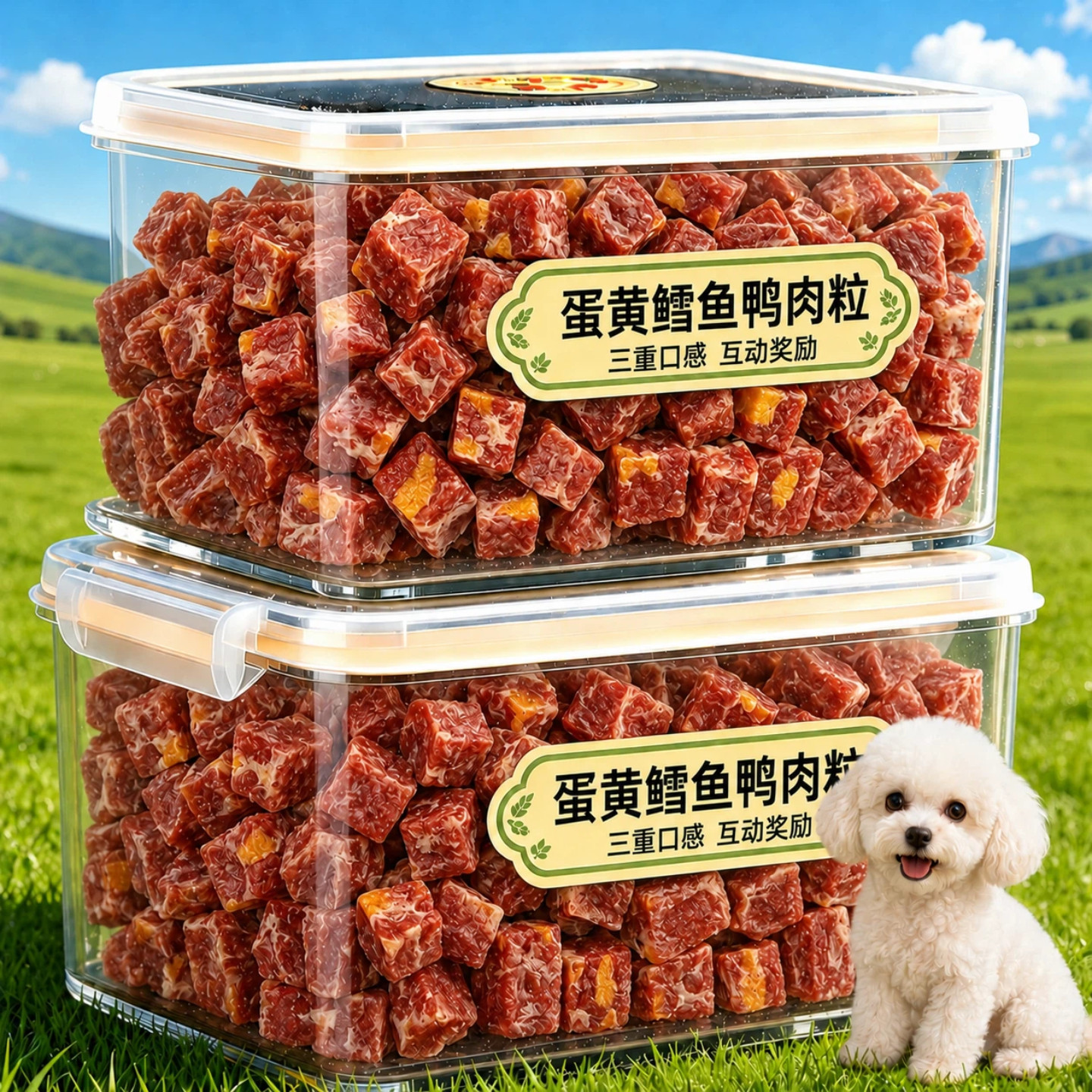 三重口味!蛋黄鳕鱼鸭肉粒