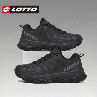 LOTTO乐途男鞋皮面加绒运动鞋2025秋冬季新款减震厚底户外登山鞋