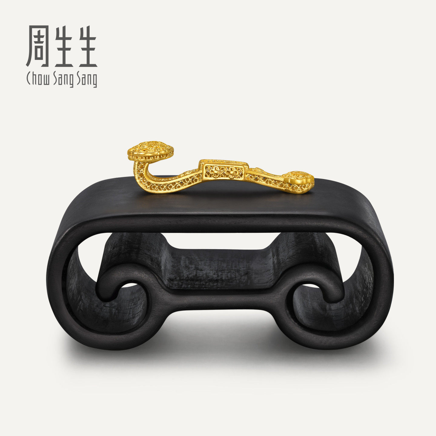 周生生华宇古法黄金足金东方古祖玲珑如意摆件96151O定价