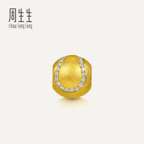 【配绳】周生生华宇黄金Charme足金镶嵌钻石网球​串珠96666C