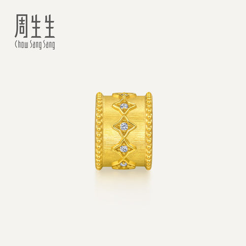 周生生华宇黄金Charme金韵罗曼足金镶嵌钻石星之力量转运珠95249C
