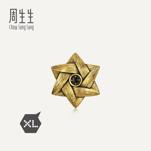 周生生华宇黄金Charme酷黑足金镶嵌黑钻睿智之星XL转运珠94595C