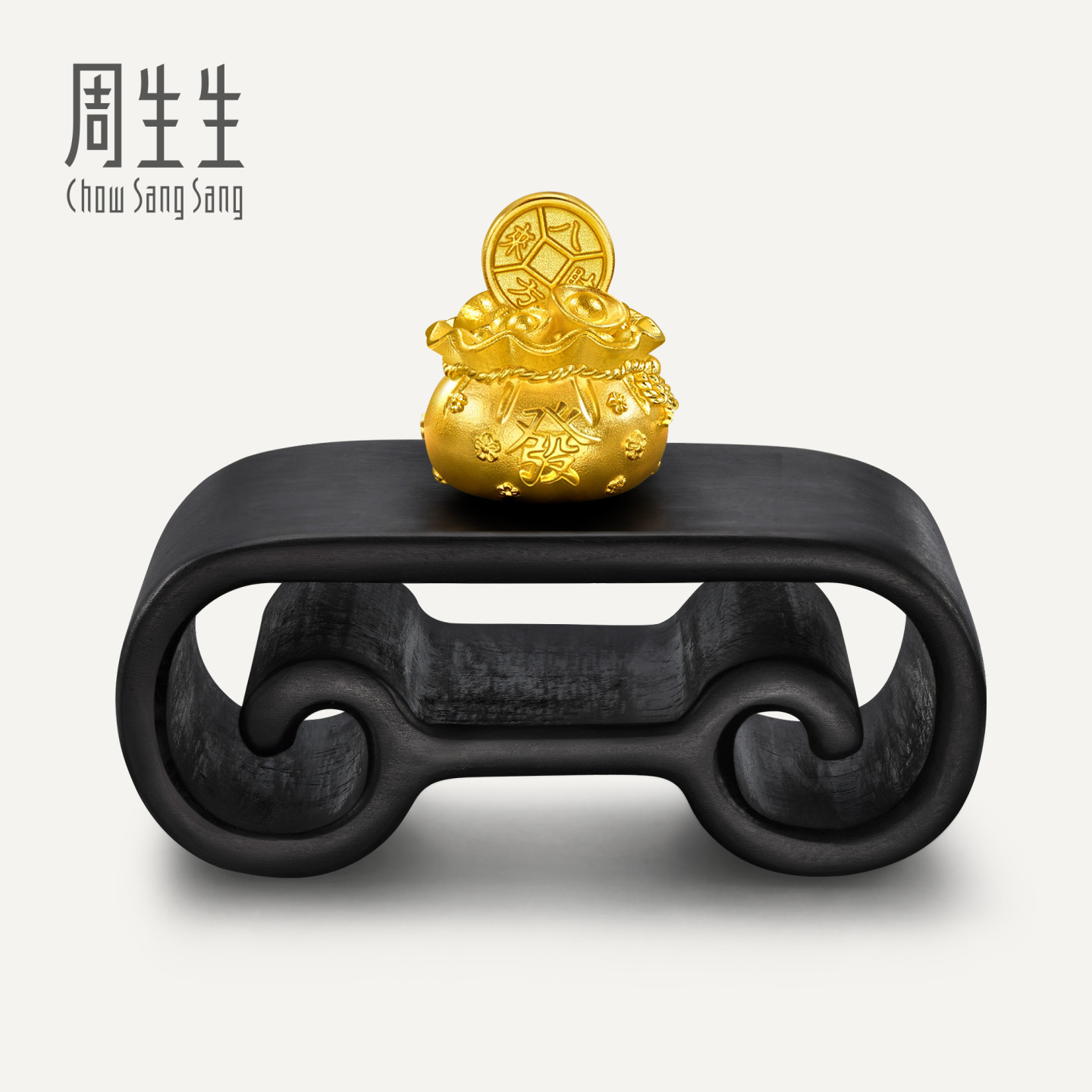 周生生华宇古法黄金足金东方古祖玲珑纳金摆件96097O定价