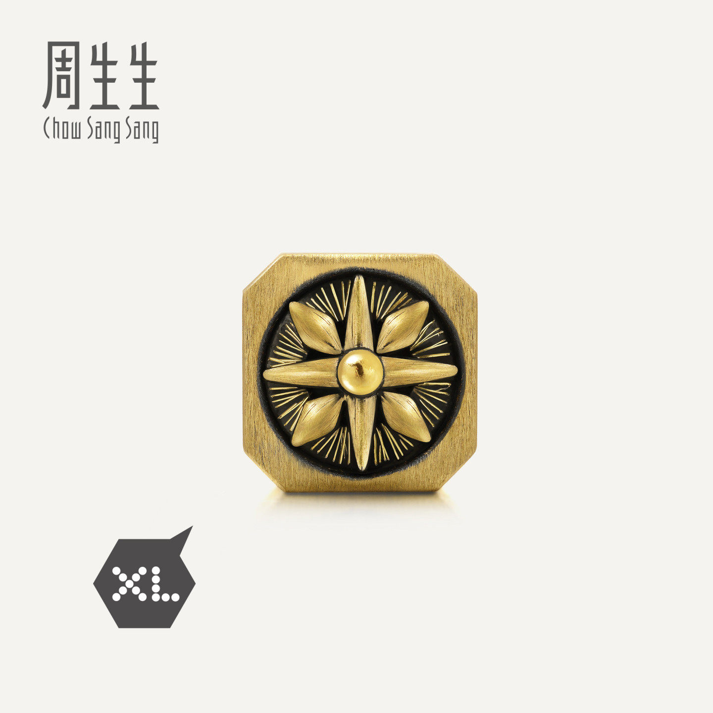 【配绳】周生生华宇黄金足金Charme串珠海盗指南针XL转运珠88686C