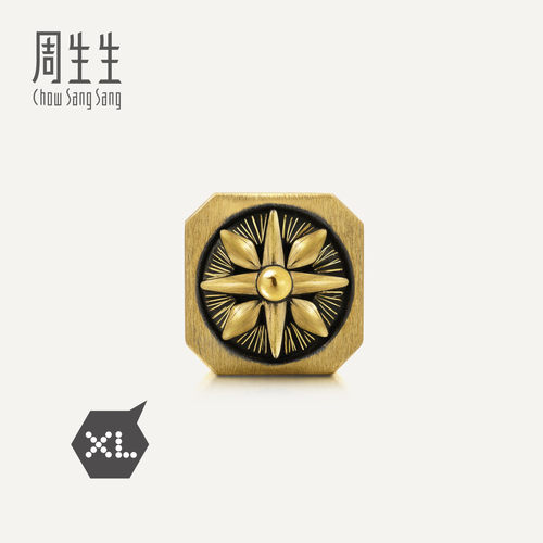 【配绳】周生生华宇黄金足金Charme串珠海盗指南针XL转运珠88686C