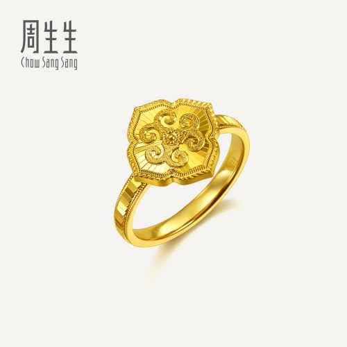 周生生华宇黄金足金永系列三羊开泰如意洋洋爆闪生肖戒指97150R