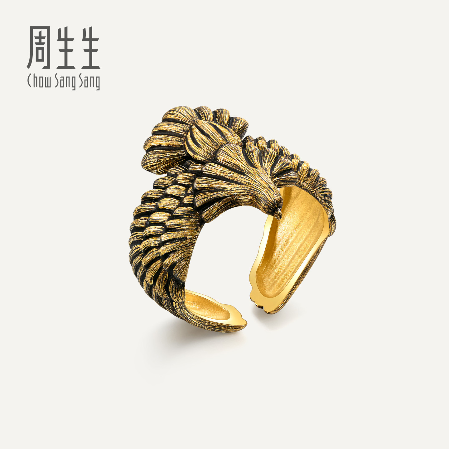 周生生华宇黄金足金NOIR酷黑系列酷黑雄鹰戒指96514R计价图片