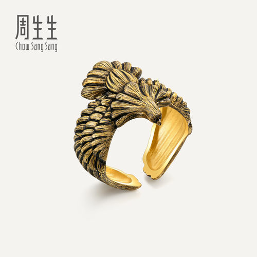 周生生华宇黄金足金NOIR酷黑系列酷黑雄鹰戒指96514R计价
