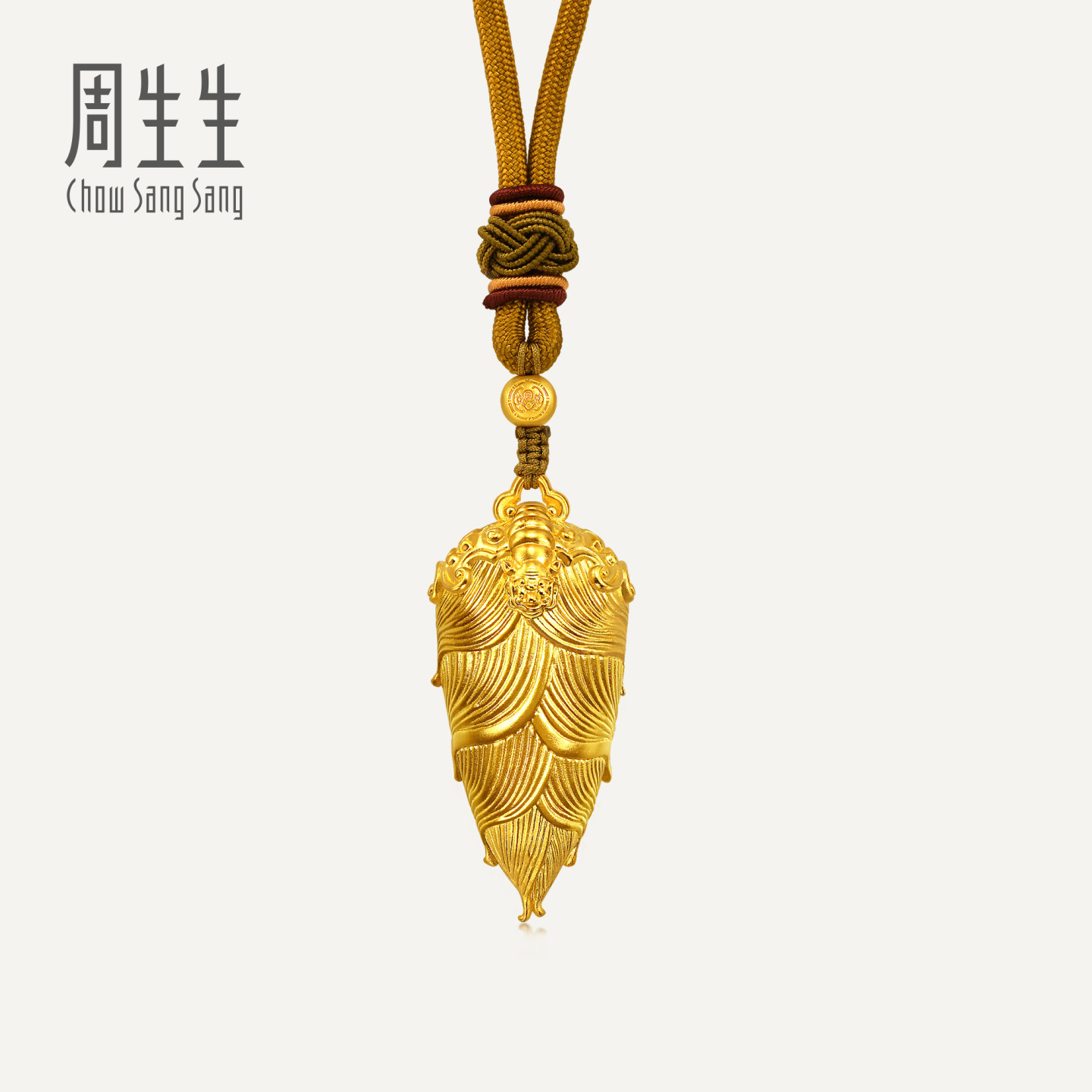 周生生华宇古法黄金足金东方古祖竹笋手把件摆件94719O定价预订