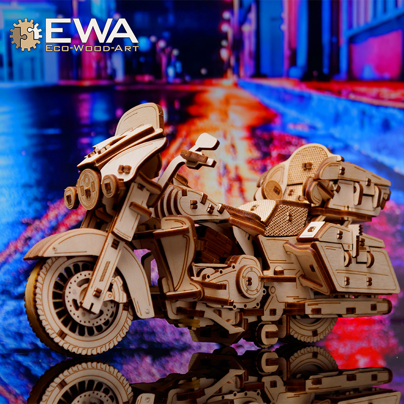 EWA巡航护卫摩托车传动模型3D立体拼图成人高难度diy手工拼装玩具