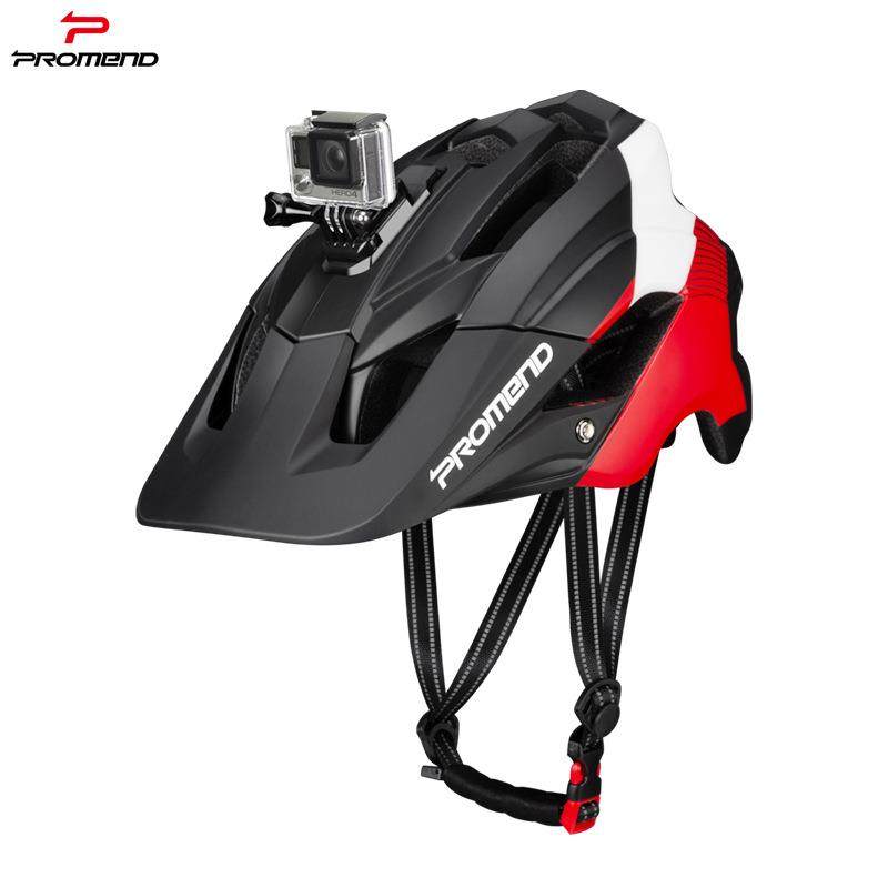 可装摄像头自行车头盔带尾灯山地公路越野速降骑行头盔车帽装备