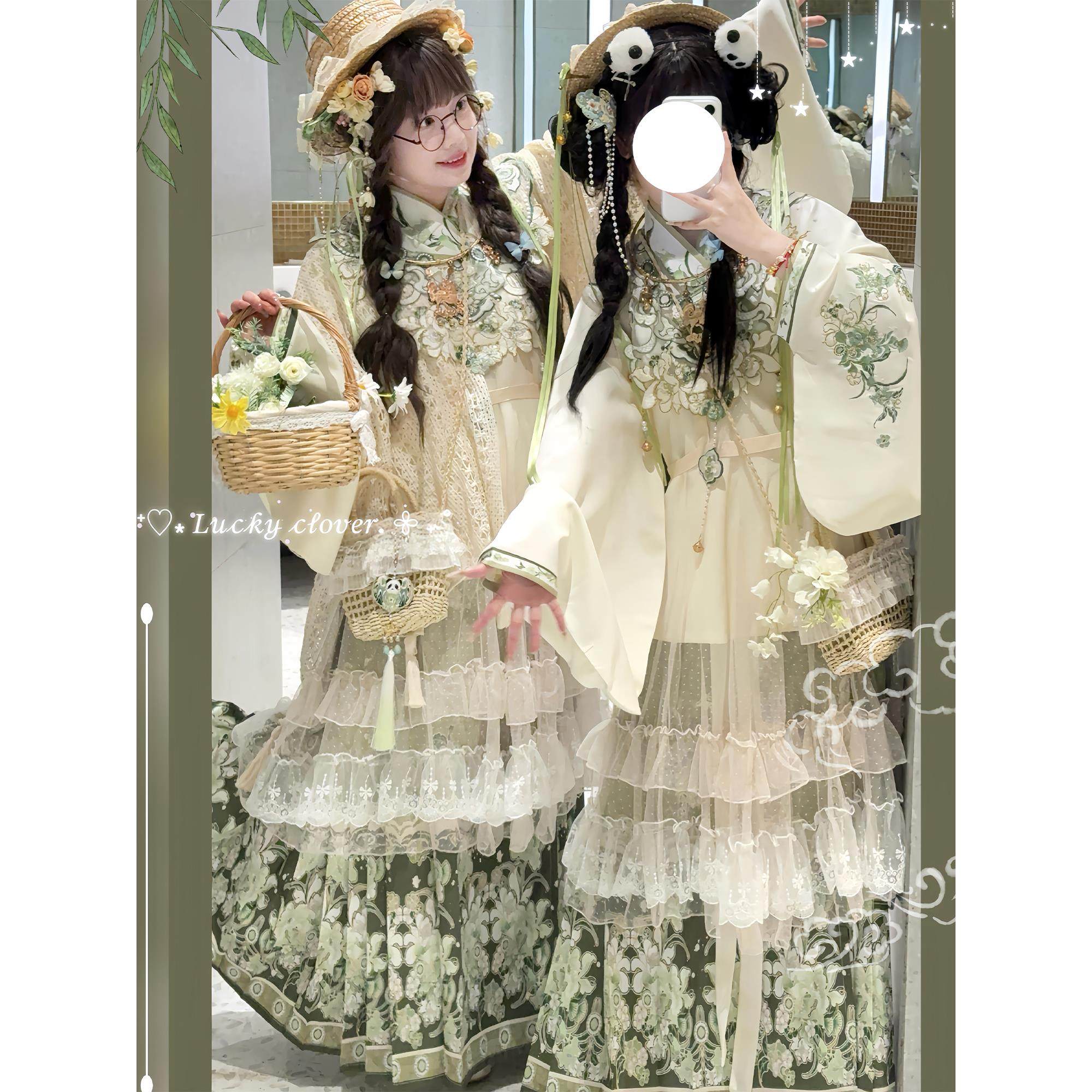 春染集原创汉服重工刺绣披肩罩裙云肩马面裙日常闺蜜秋汉服女