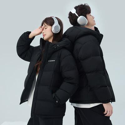 CV凸乆鸟羽绒服女短款连帽2024冬新款95白鸭绒情侣户外男面包外套