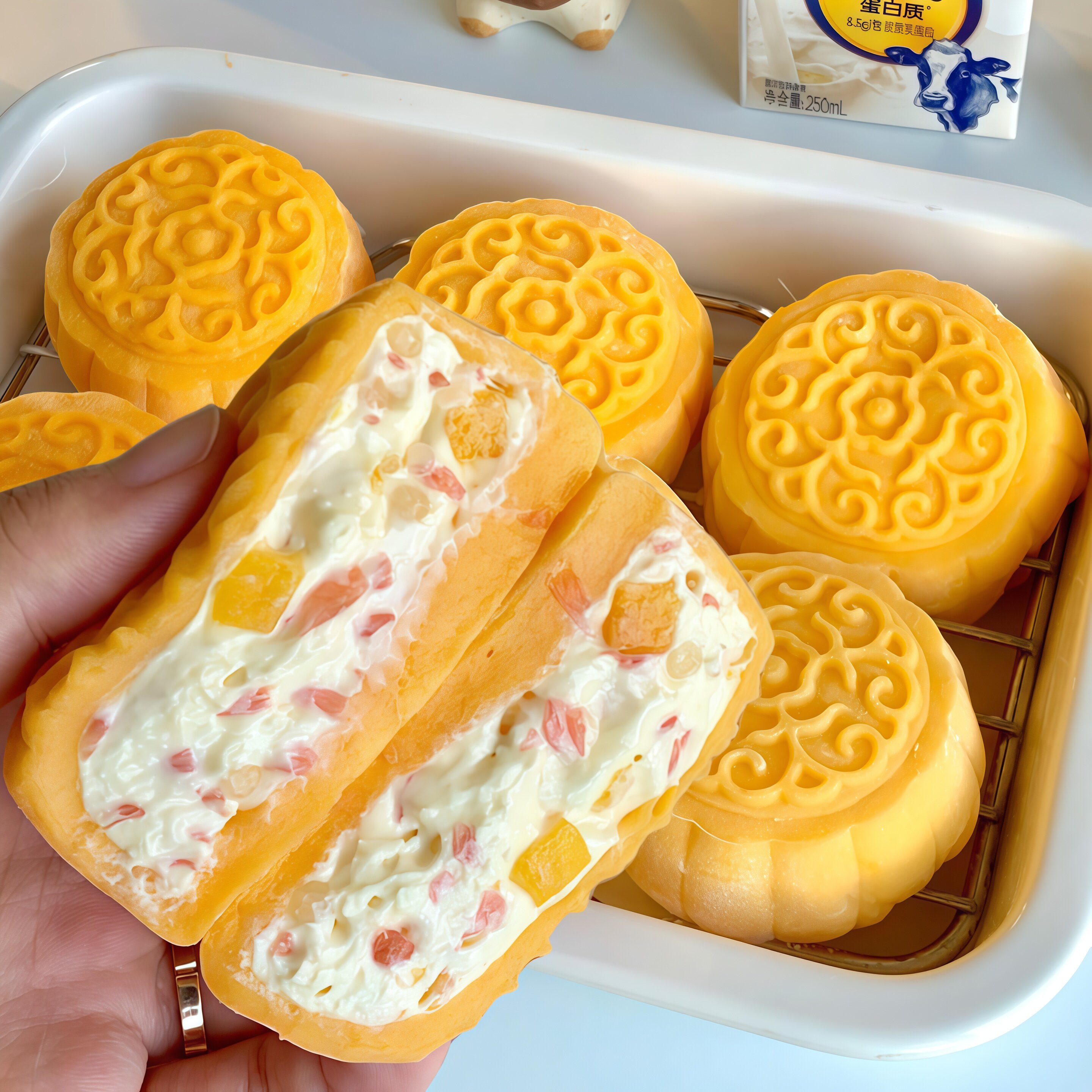 冰皮月饼按压模具75g花型月饼模具家用手压式磨具烘焙模压花模型