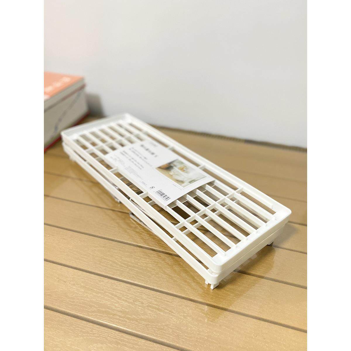 日式CAINZ可折叠层架桌面厨房置物架塑料整理架储物架双层收纳架