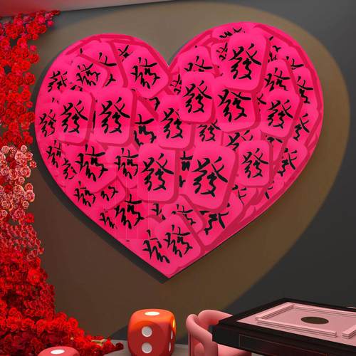 网红麻将雀馆装饰品棋牌艺室房间背景文化墙壁面贴纸挂画摆件布置