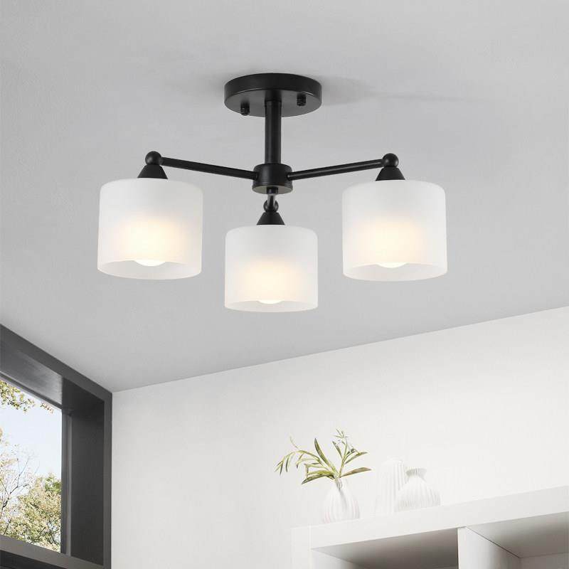 全光谱护眼吊灯 3头饭厅灯现代简约房间卧室书房创意北欧玻璃灯具