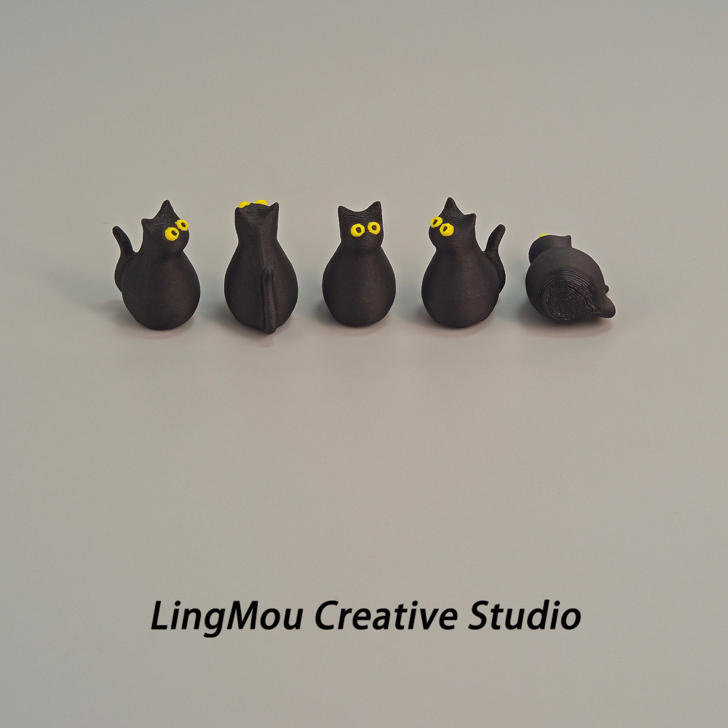 黑猫小咪3D打印桌面可爱小摆件工位装饰新年跨年礼物,家居饰品,桌面摆件,淘宝优惠券,粉丝福利购,淘宝优惠卷