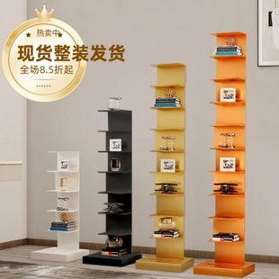 书柜 简约创意隐形落地书架铁艺多层转角树形置物架家用小户型个性