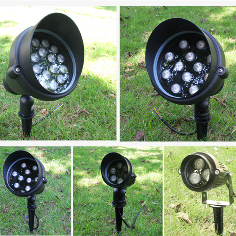 led户外防水照树灯射树灯树下射灯花园庭院七彩圆形草坪Yled地插
