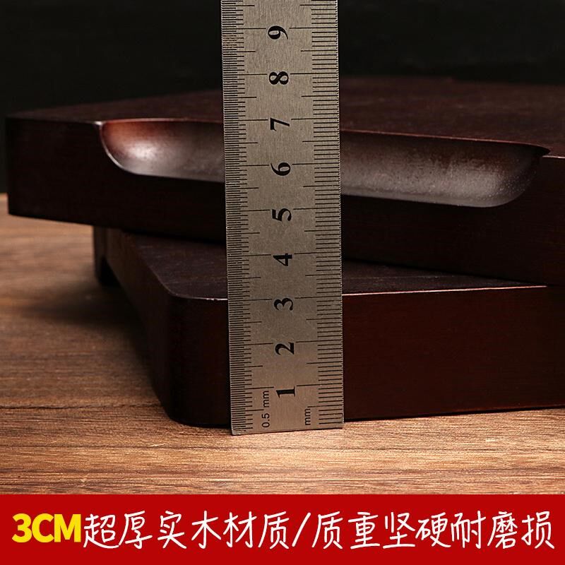 咖啡色橡木砂锅托盘铁板烧盘木板煲仔垫隔热底座R石锅拌饭垫耐高
