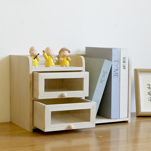 实木免安装桌上书架o桌面置物架办公桌储物架宿舍书桌抽屉式收纳