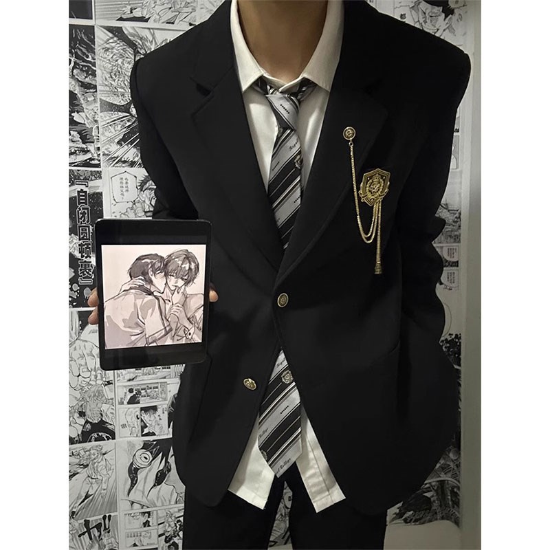 dk制服学生预备校服成人礼服一整套jk西装外O套情侣装西服班服套