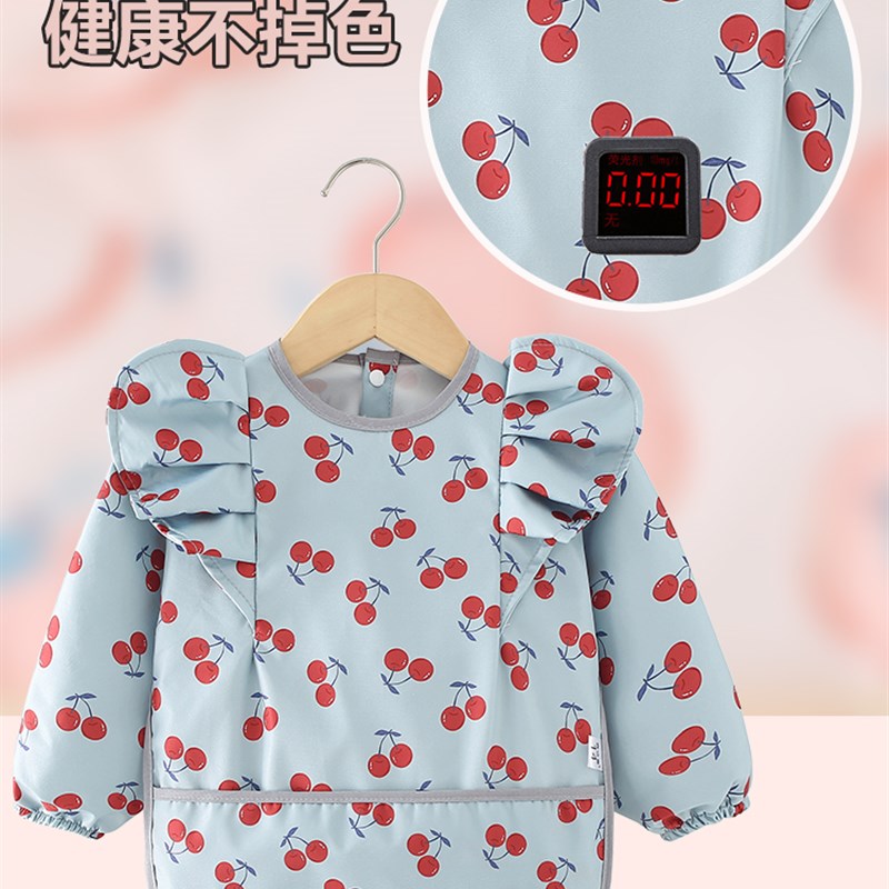 儿童围兜女2e023夏季新款宝宝吃饭防水防脏围兜幼儿园婴儿辅食吃