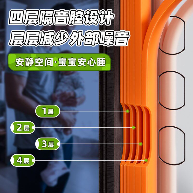 门缝密封条防盗门进入户门胶x条隔音条房门窗户挡防风神器缝隙漏