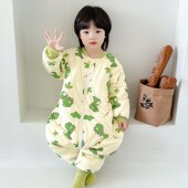 睡袋秋冬款 宝宝防踢被神器纯棉婴儿连体睡 儿童加厚夹o棉防寒冬季