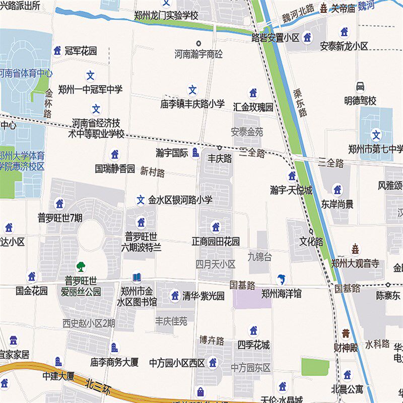 2021新款郑州市城区r地图办公室挂图高清防水墙壁装饰实物推荐定