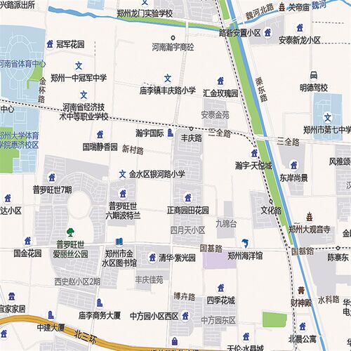2021新款郑州市城区r地图办公室挂图高清防水墙壁装饰实物推荐定