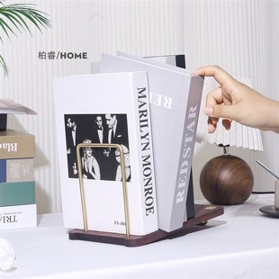 实木书立简约木质桌面书架u书房桌面整理书撑书档书靠小书立架挡