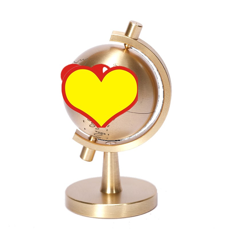 纯黄铜地球仪模型旋转摆件车摆件客厅酒柜玄关创意办.公室工艺品