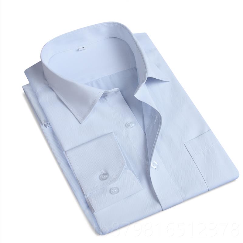 高档新款行工作服工秋季男长短袖衬衫建设银行行服浅蓝色建斜纹装